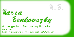 maria benkovszky business card